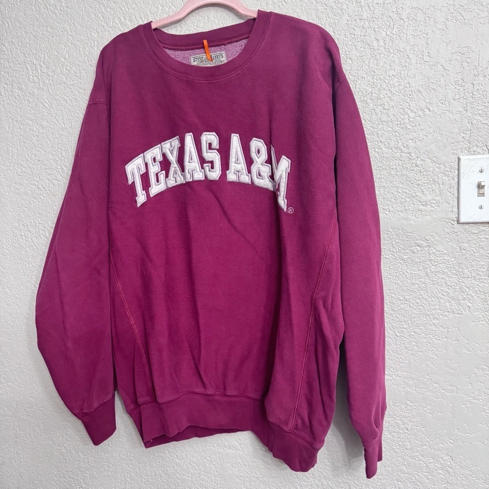 Vintage Steve & Barry’s Texas A&M Aggies Magenta Spell Out Sweatshirt Size XL - Picture 2 of 6